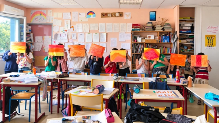 Atelier créatif avec des enfants animé par Alexandra Bernardo autour du dessin et des couleurs