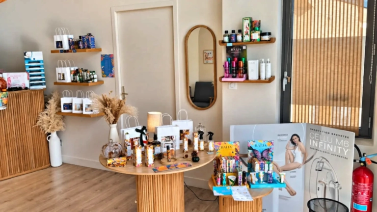 Produits de beauté et de soin présentés à l’Institut Équilibre à Pirey