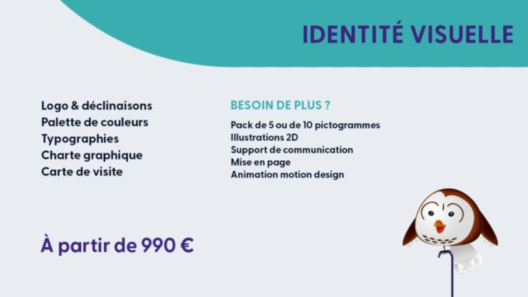 Présentation de l’offre d’identité visuelle de Francis AITK : logo, couleurs, typographies, charte graphique et carte de visite.