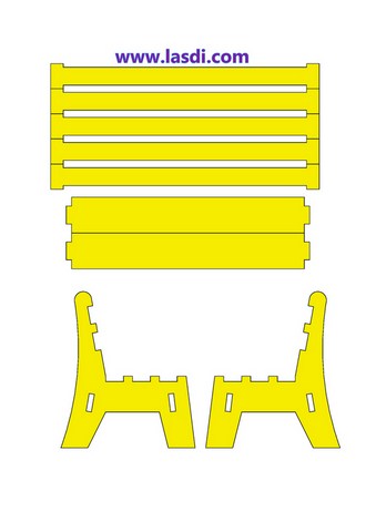 banc support téléphone en carton à imprimer modèle jaune 1