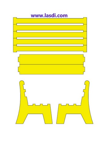 banc support téléphone en carton à imprimer modèle jaune 2