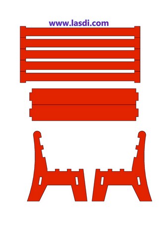 banc support téléphone en carton à imprimer modèle rouge 1