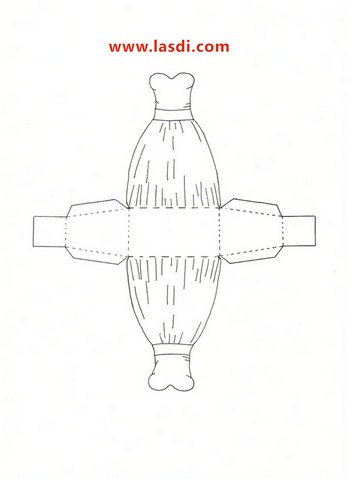 boîte à dragées robe en papier à imprimer patron