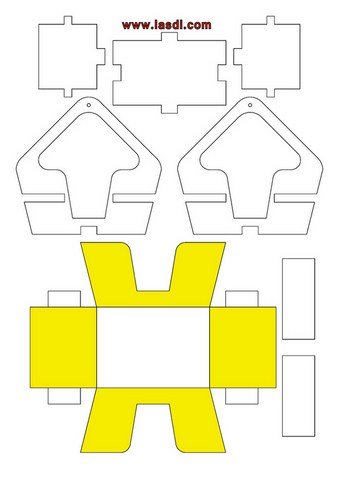 grande roue en carton à imprimer cabines modèle jaune