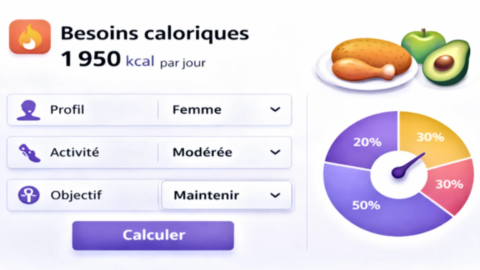 Calcul IMC avec silhouette et indicateur de corpulence