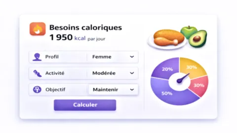 Calcul IMC avec silhouette et indicateur de corpulence