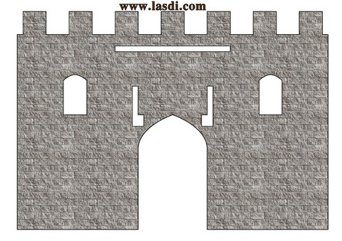 château fort en carton à imprimer mur texturé face arrière