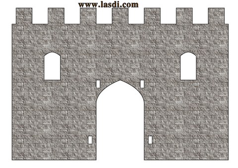 château fort en carton à imprimer mur texturé face avant