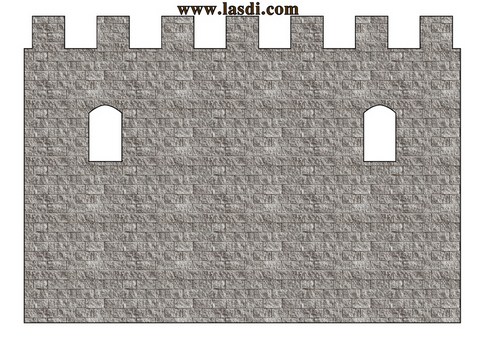 château fort en carton à imprimer grands murs texture pierre