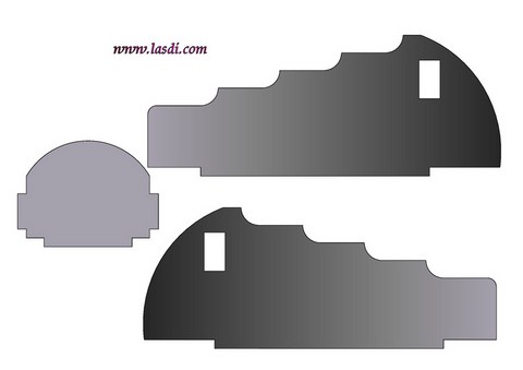 range télécommande en carton à imprimer textures avec emplacement moteur