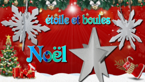 étoile et boules de noël en carton pour grand sapin