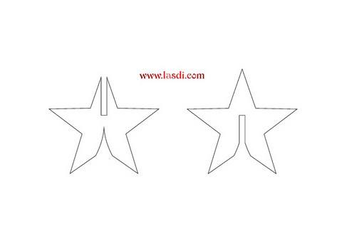 étoile de noël en carton à imprimer modèle sommet sapin