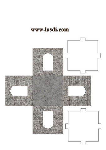 château fort en carton à imprimer étage de tour texture