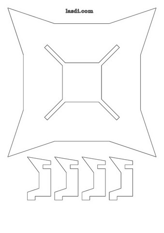 lanterne chinoise en carton à imprimer structure décoration 2