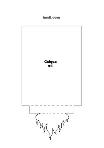 lanterne chinoise en carton à imprimer calque flame