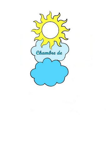 plaque de porte enfant à imprimer modèle nuage bleu garçon