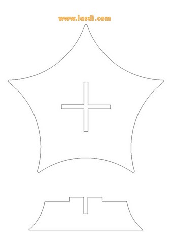 présentoir sapin de noël en carton à imprimer étoile