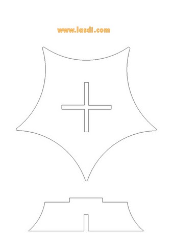 présentoir sapin de noël en carton à imprimer étoile 2