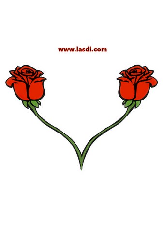 cadre cœur en carton à imprimer roses décoratives