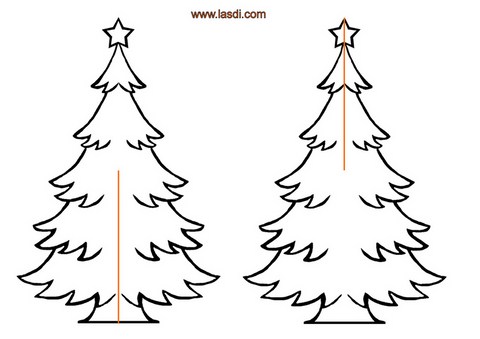 sapin de noël en carton à imprimer modèle à colorier