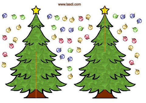 sapin de noël en carton à imprimer avec autres boules