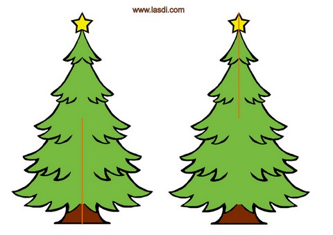 sapin de noël en carton à imprimer modèle vert